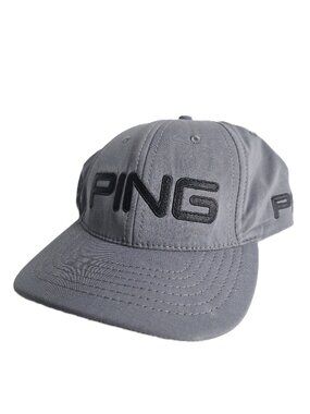Ping Tour Play Embroidered Golf Hat Adjustable Stretch Dark Gray Men's One Size